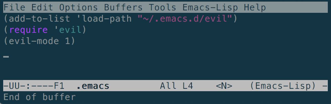 Emacs Evil Started in Normal Mode Emacs Evil Started in Normal Mode