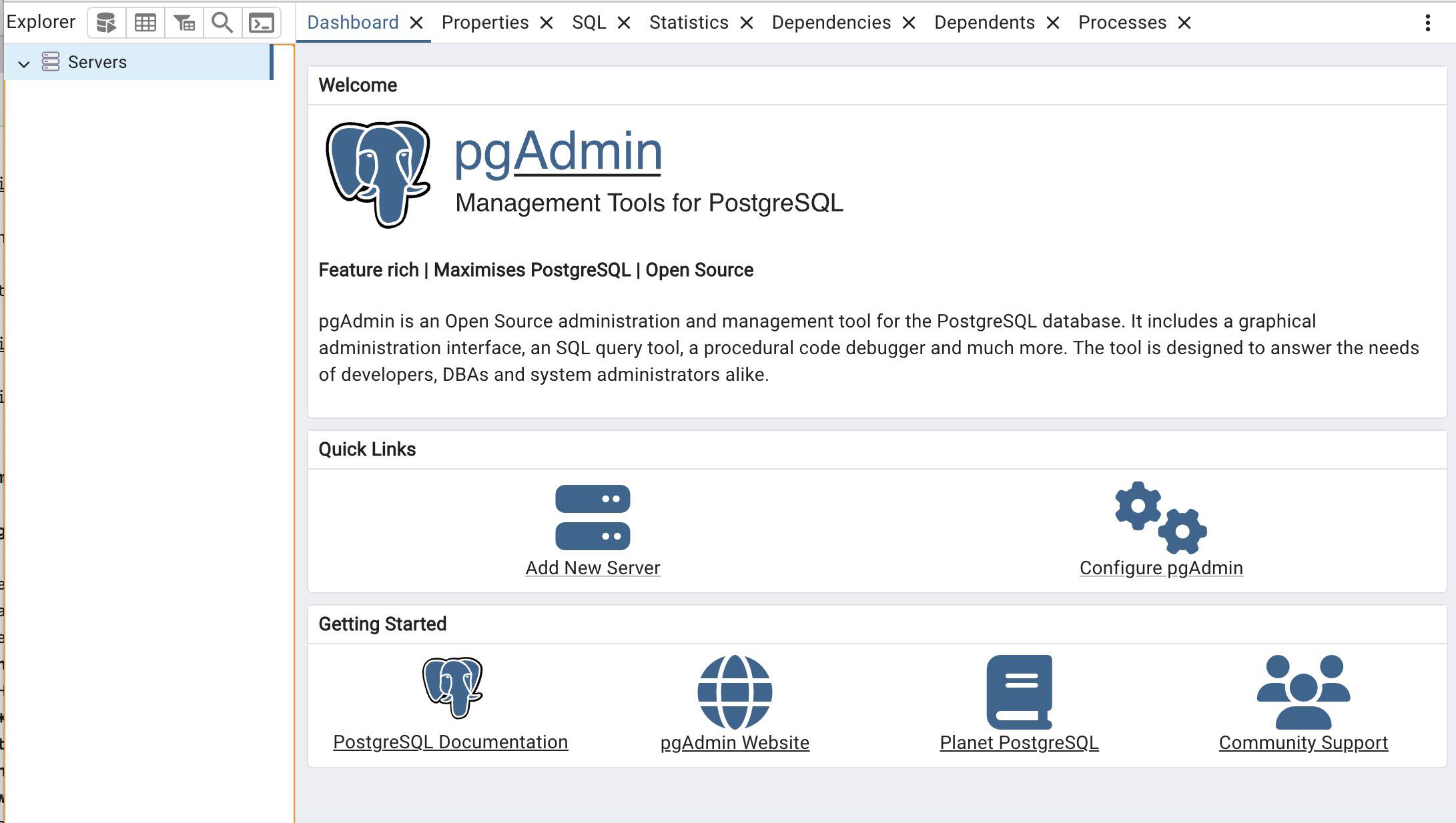 pgAdmin on Mac OS X menu bar icon menu pgAdmin on Mac OS X menu bar icon menu