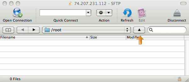 The root users home directory on a remote server in Cyberduck on Mac OS X. The root users home directory on a remote server in Cyberduck on Mac OS X.