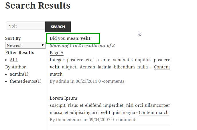 Did you mean suggestions Did you mean suggestions